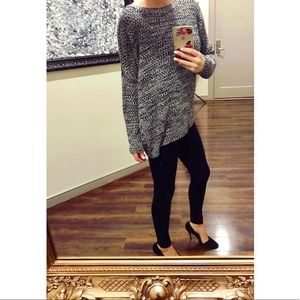 Black & White Oversized Knit Cozy Chunky Sweater